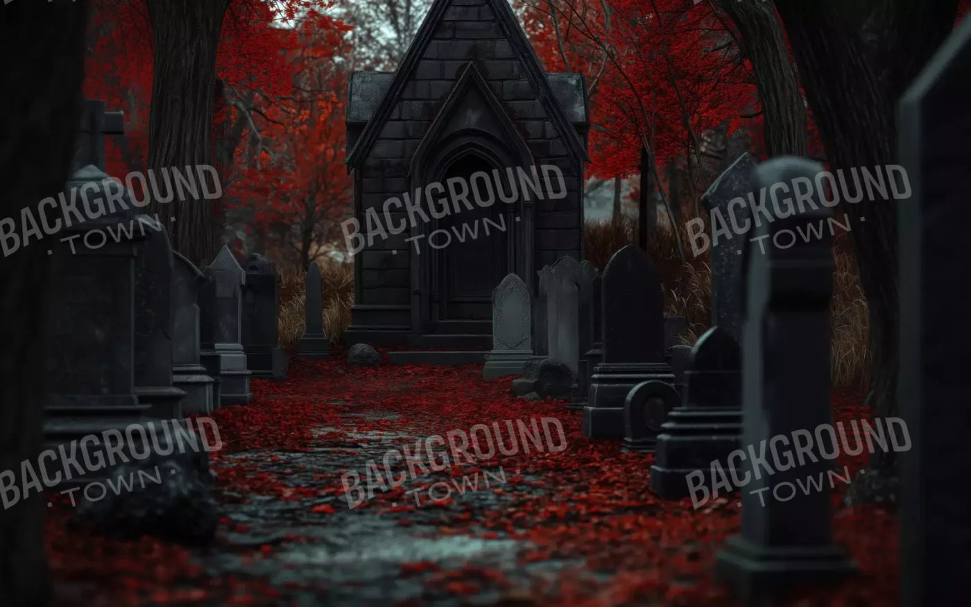 Fall Mausoleum 8’X5’ Ultracloth (96 X 60 Inch) Backdrop