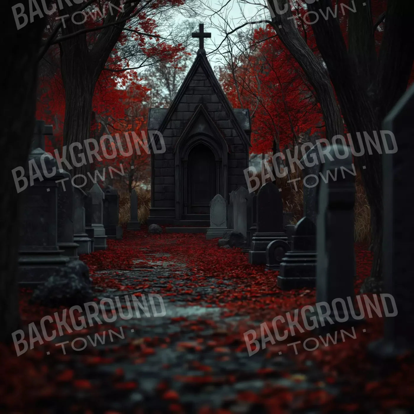 Fall Mausoleum 8’X8’ Fleece (96 X Inch) Backdrop