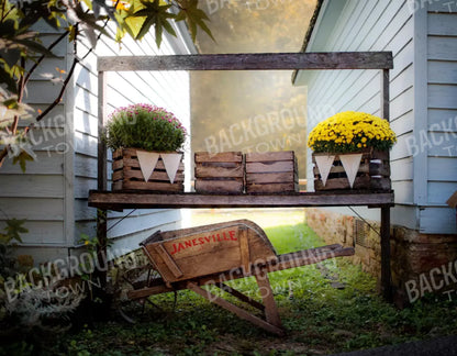 Fall Mums 8X6 Fleece ( 96 X 72 Inch ) Backdrop