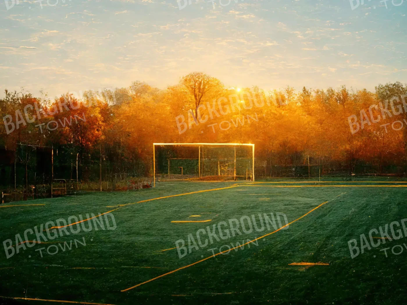 Fall Soccer 10X8 Fleece ( 120 X 96 Inch ) Backdrop