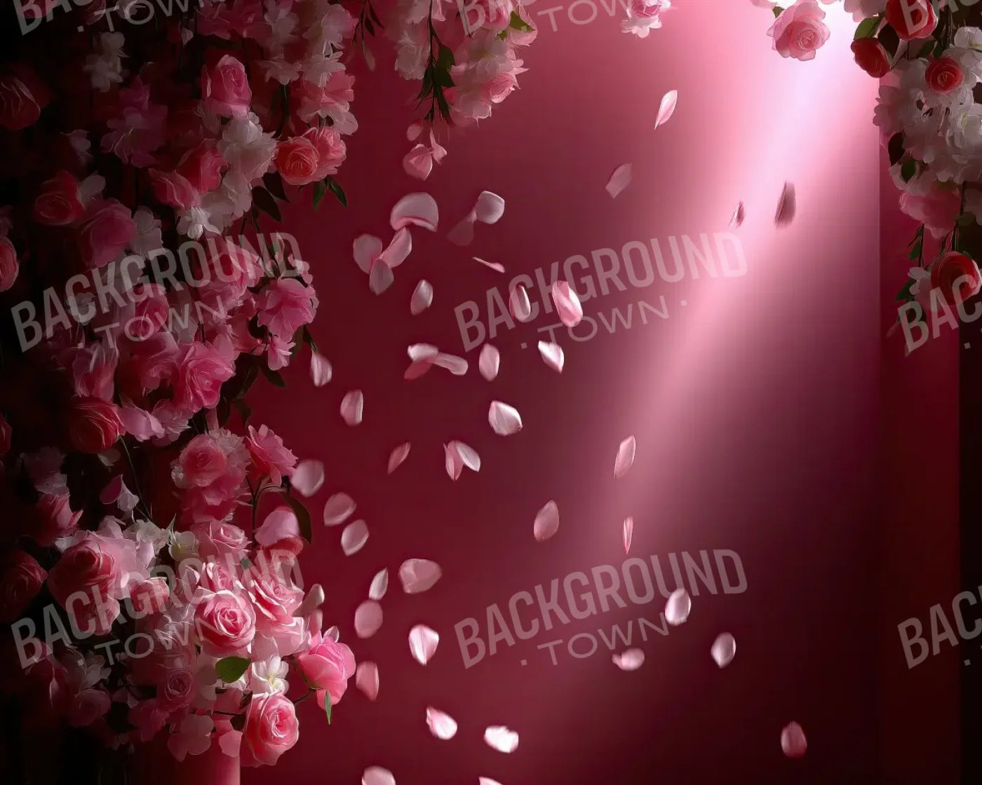 Falling Flower Petals 10’x8’ Fleece (120 x 96 inch) Backdrop