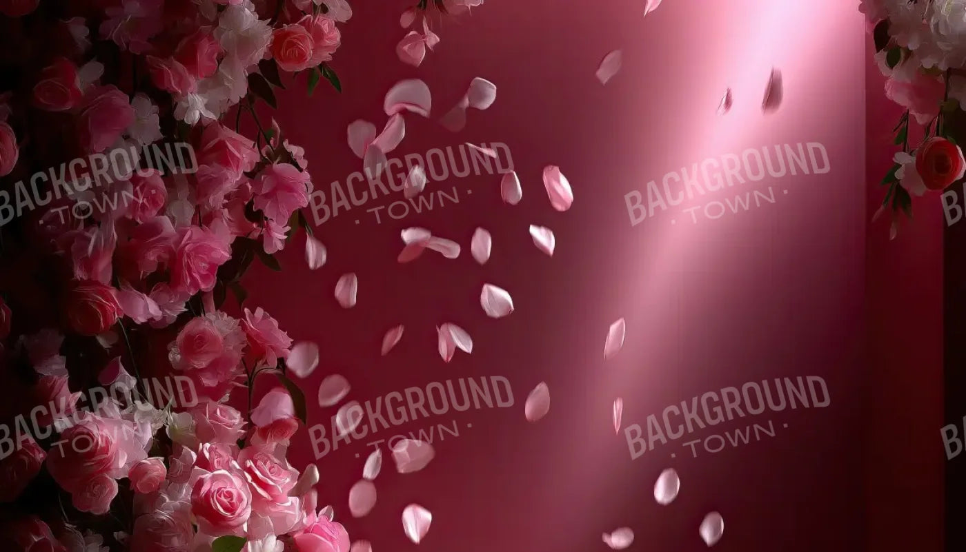 Falling Flower Petals 14’x8’ UltraCloth (168 x 96 inch) Backdrop