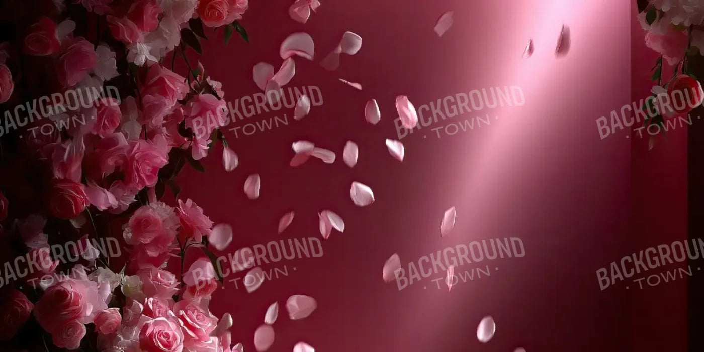Falling Flower Petals 16’x8’ UltraCloth (192 x 96 inch) Backdrop