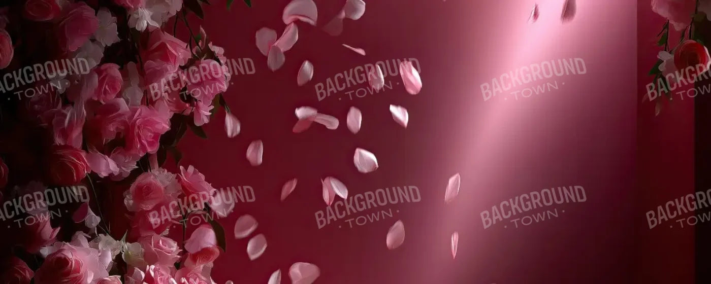 Falling Flower Petals 20’x8’ UltraCloth (240 x 96 inch) Backdrop