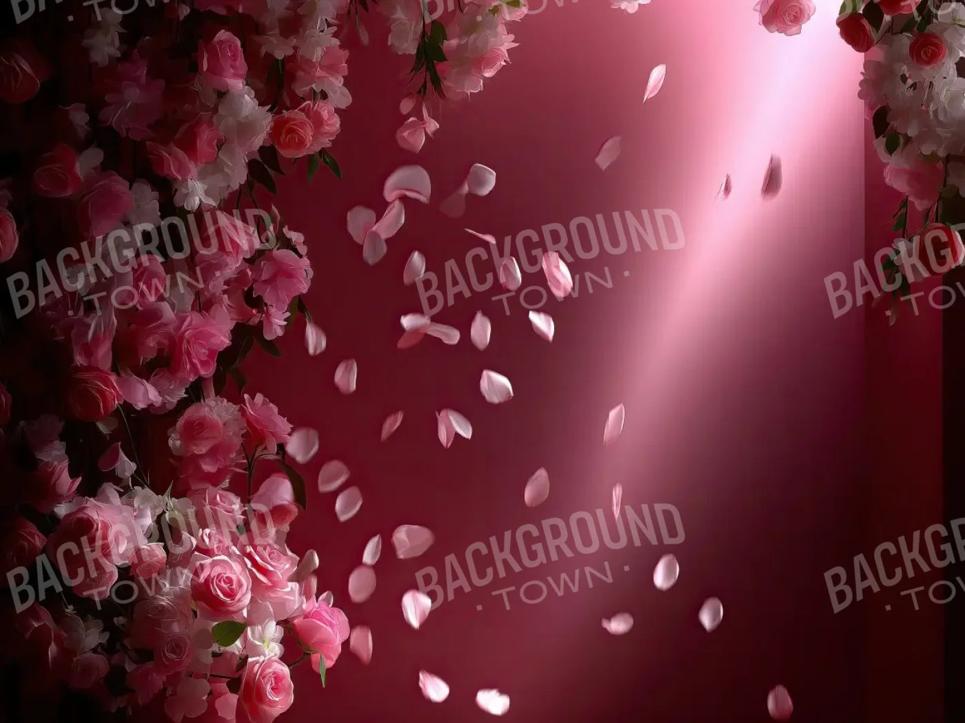 Falling Flower Petals 8’x6’ Fleece (96 x 72 inch) Backdrop