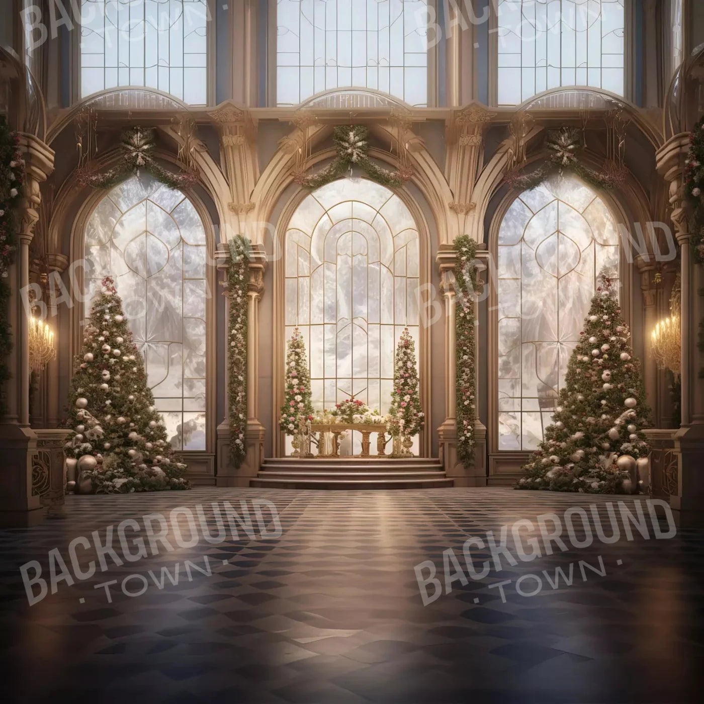 Fancy Holiday Ballroom 10X10 Ultracloth ( 120 X Inch ) Backdrop