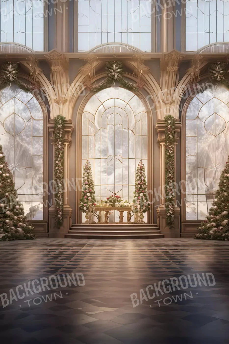 Fancy Holiday Ballroom 5X8 Ultracloth ( 60 X 96 Inch ) Backdrop