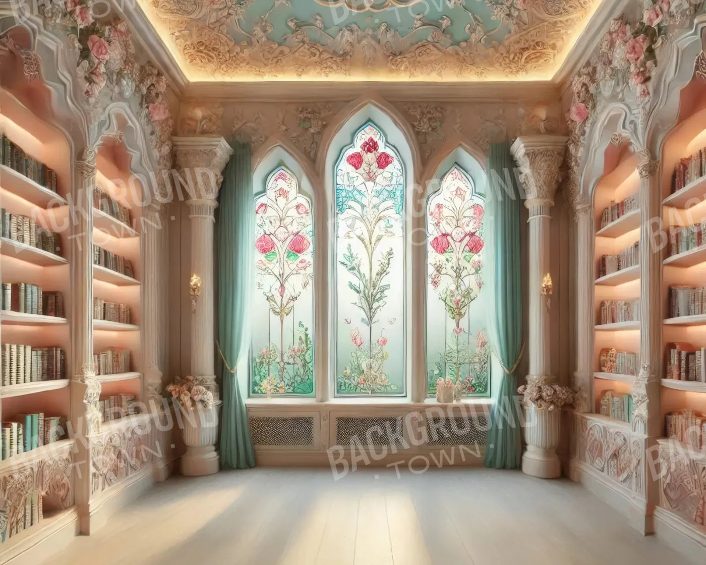 Fancy Library I 10’x8’ Fleece (120 x 96 inch) Backdrop