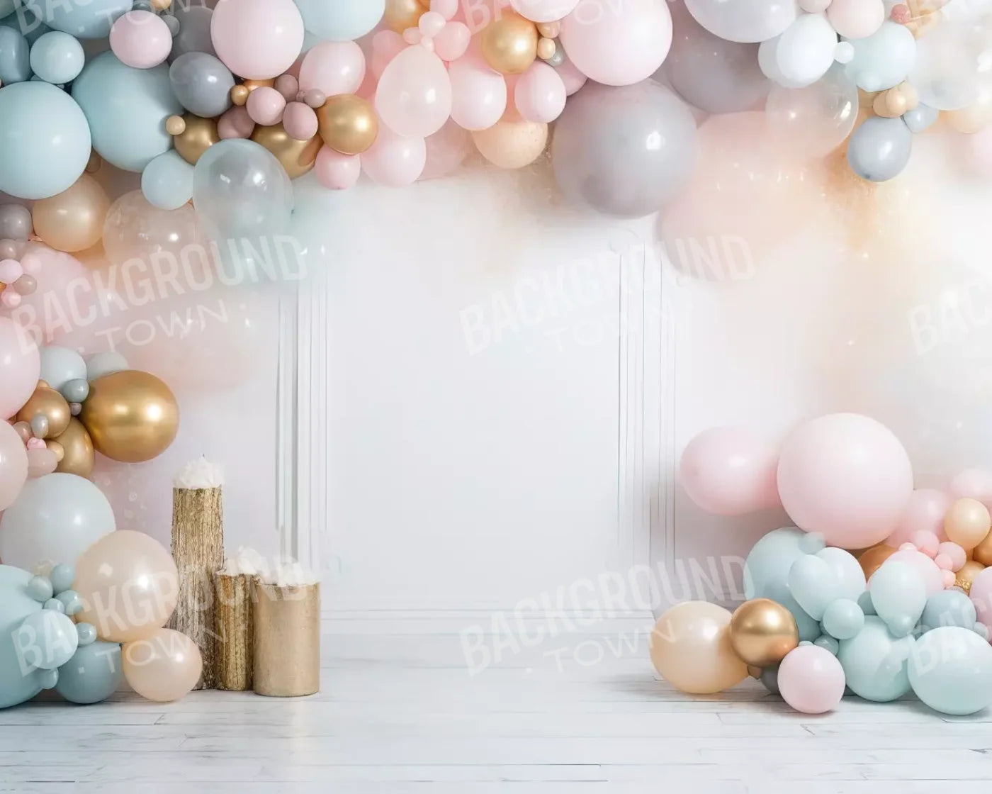 Fancy Party Balloons I 10’X8’ Fleece (120 X 96 Inch) Backdrop