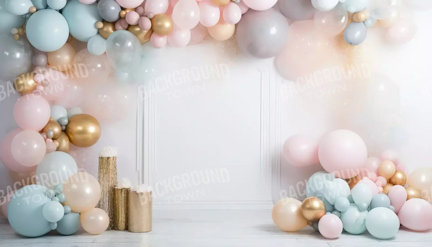 Fancy Party Balloons I 14’X8’ Ultracloth (168 X 96 Inch) Backdrop