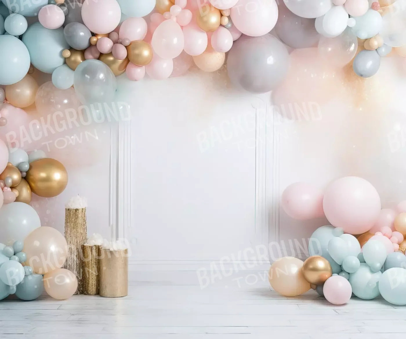 Fancy Party Balloons I 5’X4’2 Fleece (60 X 50 Inch) Backdrop