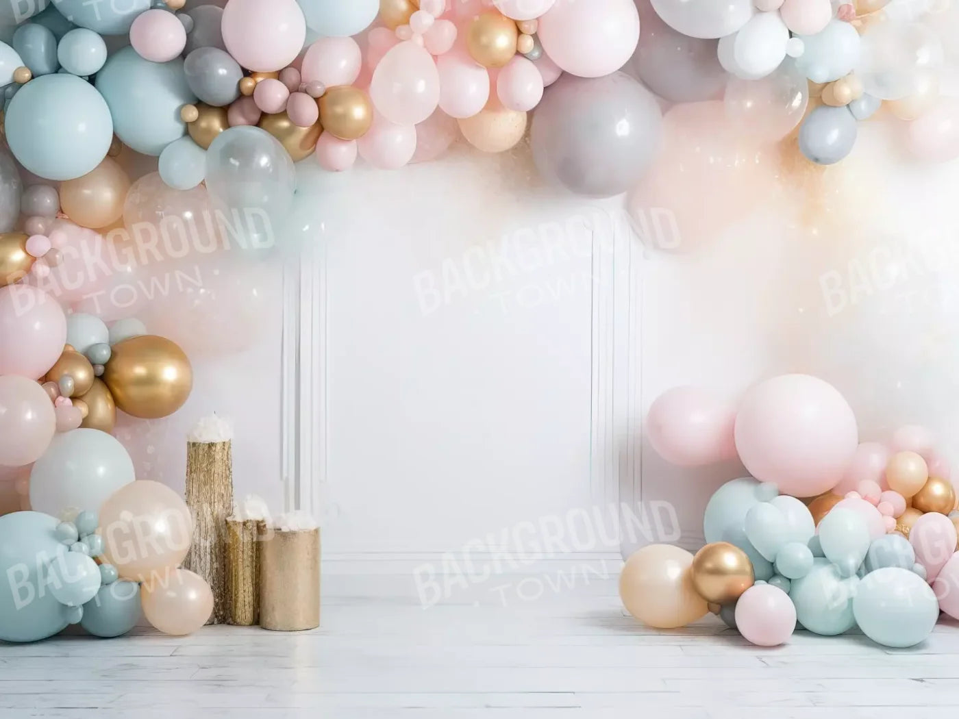 Fancy Party Balloons I 6’8X5’ Fleece (80 X 60 Inch) Backdrop