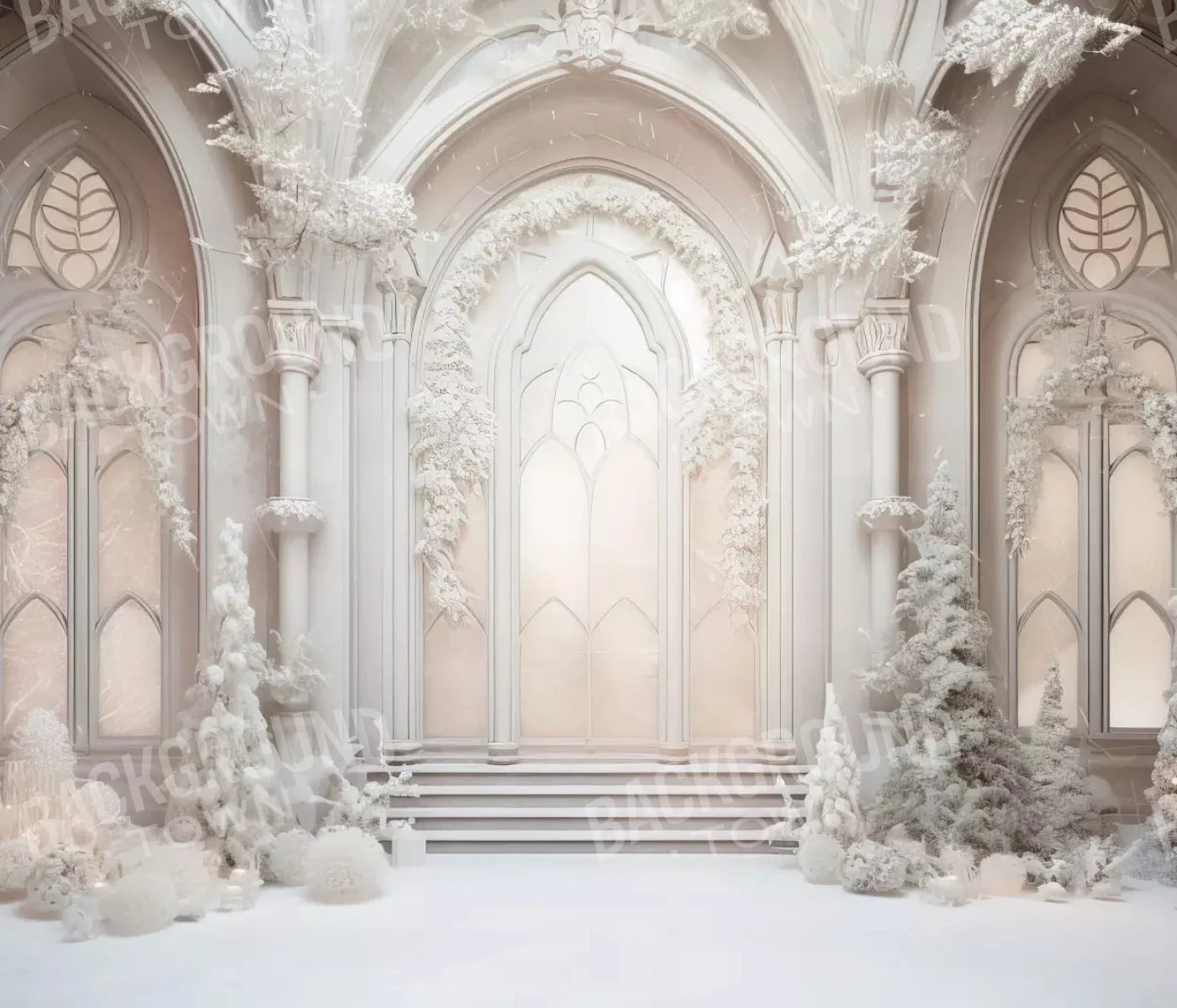 Fancy White Hall 12X10 Ultracloth ( 144 X 120 Inch ) Backdrop