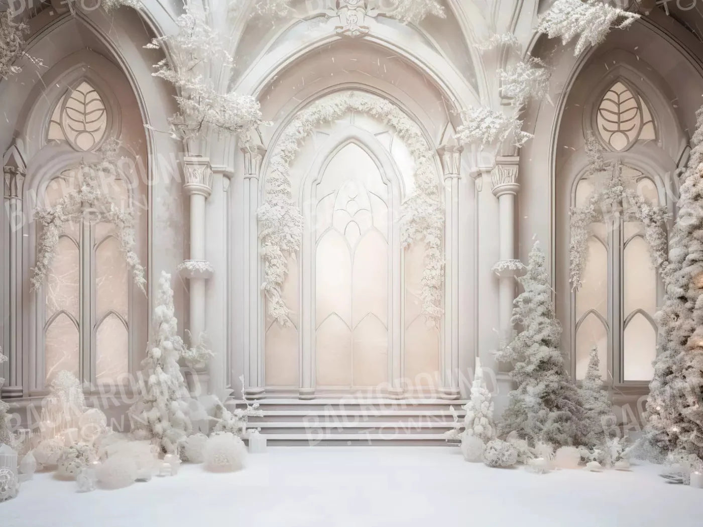 Fancy White Hall 7X5 Ultracloth ( 84 X 60 Inch ) Backdrop