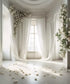 White Floral Backdrop for Photography
