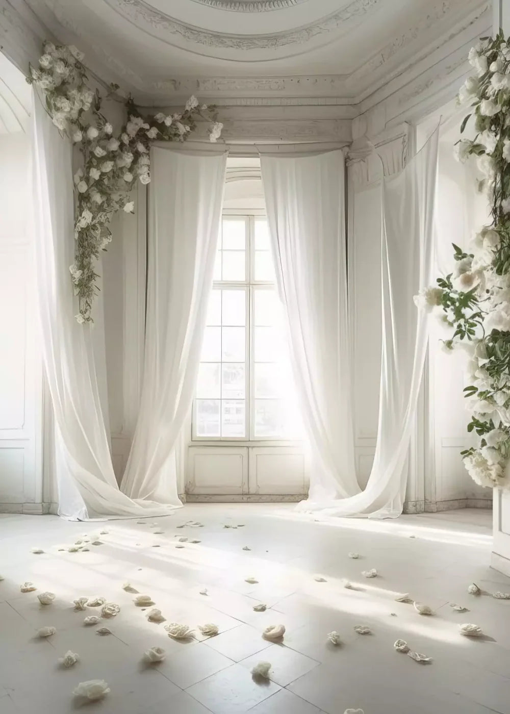 Fantasy White Room 5X7 Ultracloth ( 60 X 84 Inch ) Backdrop
