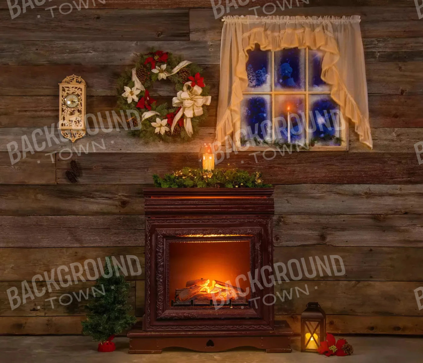 Christmas Details 12X10 Ultracloth ( 144 X 120 Inch ) Backdrop