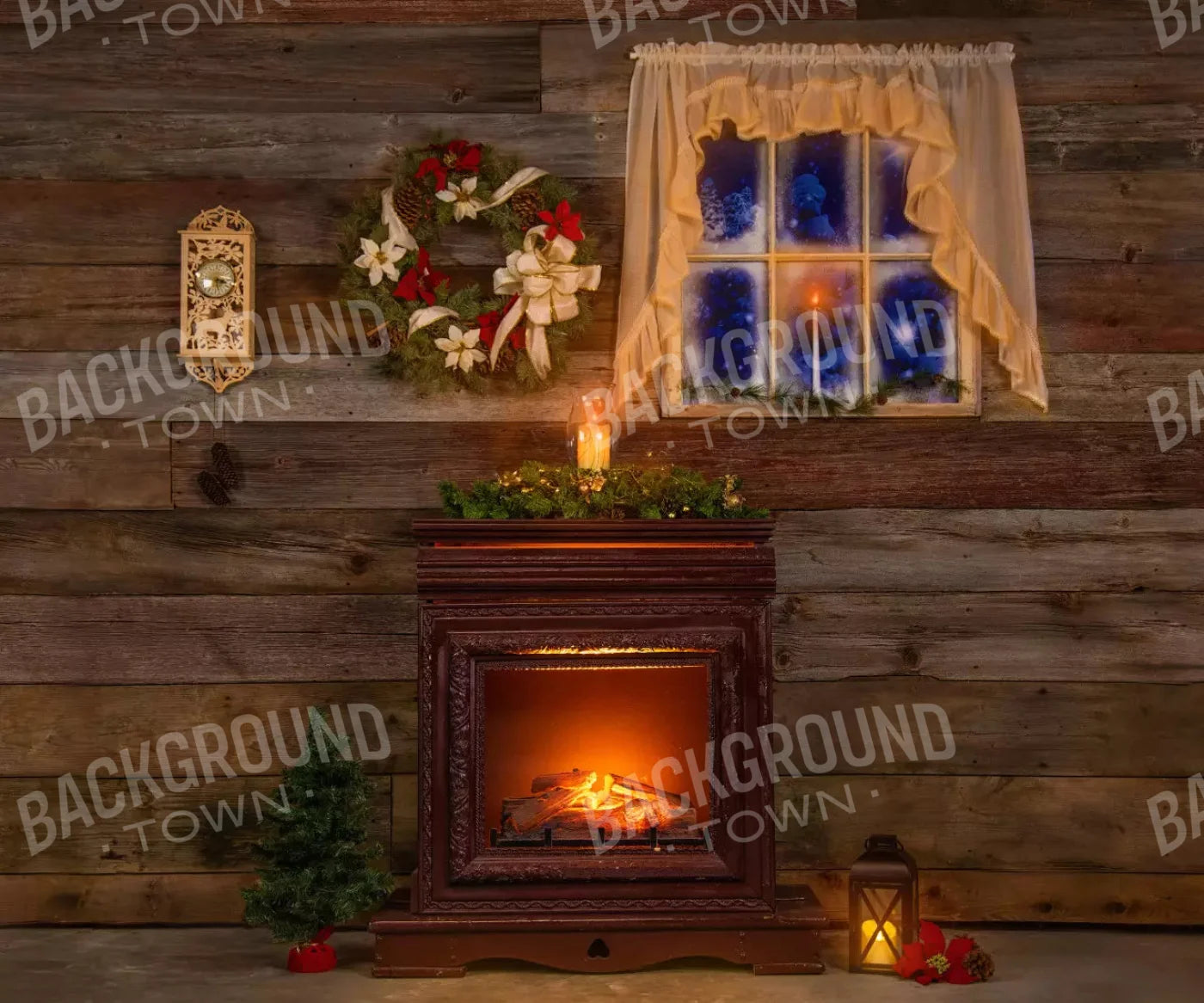 Brown Christmas Backdrop for Photography