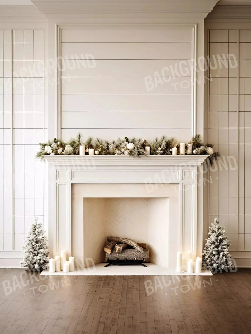 Farmhouse Christmas Ii 8X10 Fleece ( 96 X 120 Inch ) Backdrop