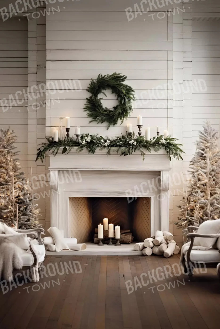 Farmhouse Christmas Iii 5X8 Ultracloth ( 60 X 96 Inch ) Backdrop