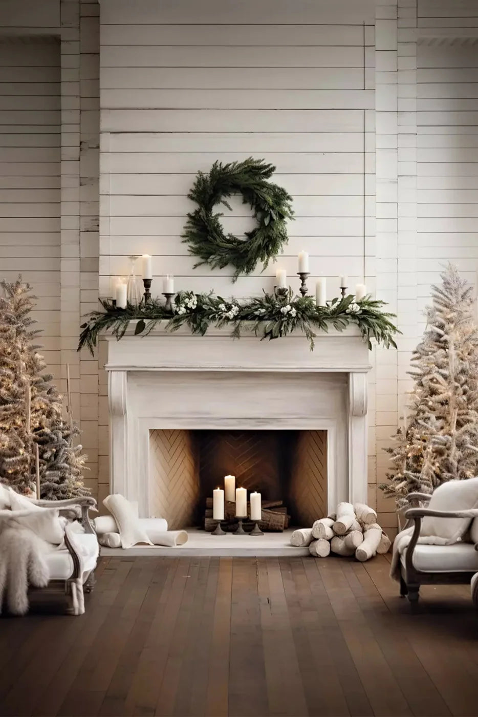 Farmhouse Christmas Iii 5X8 Ultracloth ( 60 X 96 Inch ) Backdrop