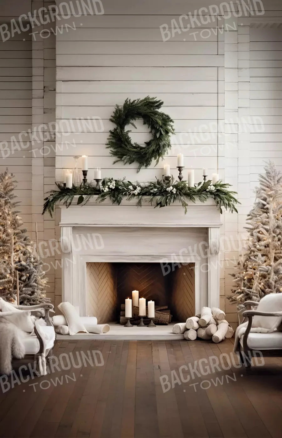 Farmhouse Christmas Iii 8X12 Ultracloth ( 96 X 144 Inch ) Backdrop