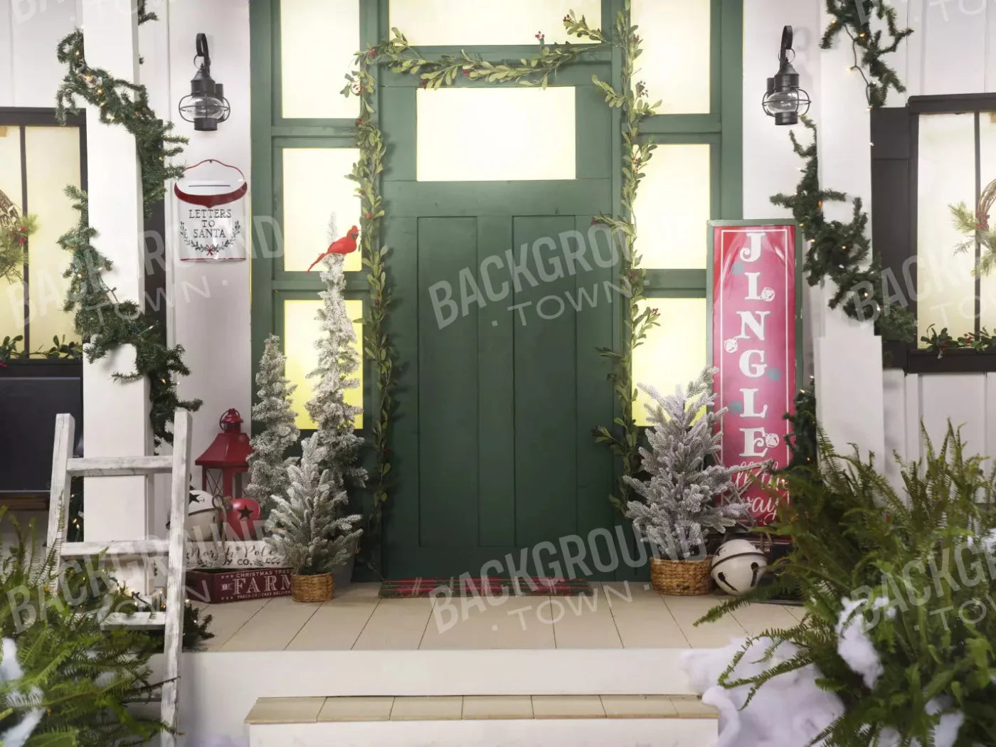 Farmhouse Front Porch 10X8 Fleece ( 120 X 96 Inch ) Backdrop