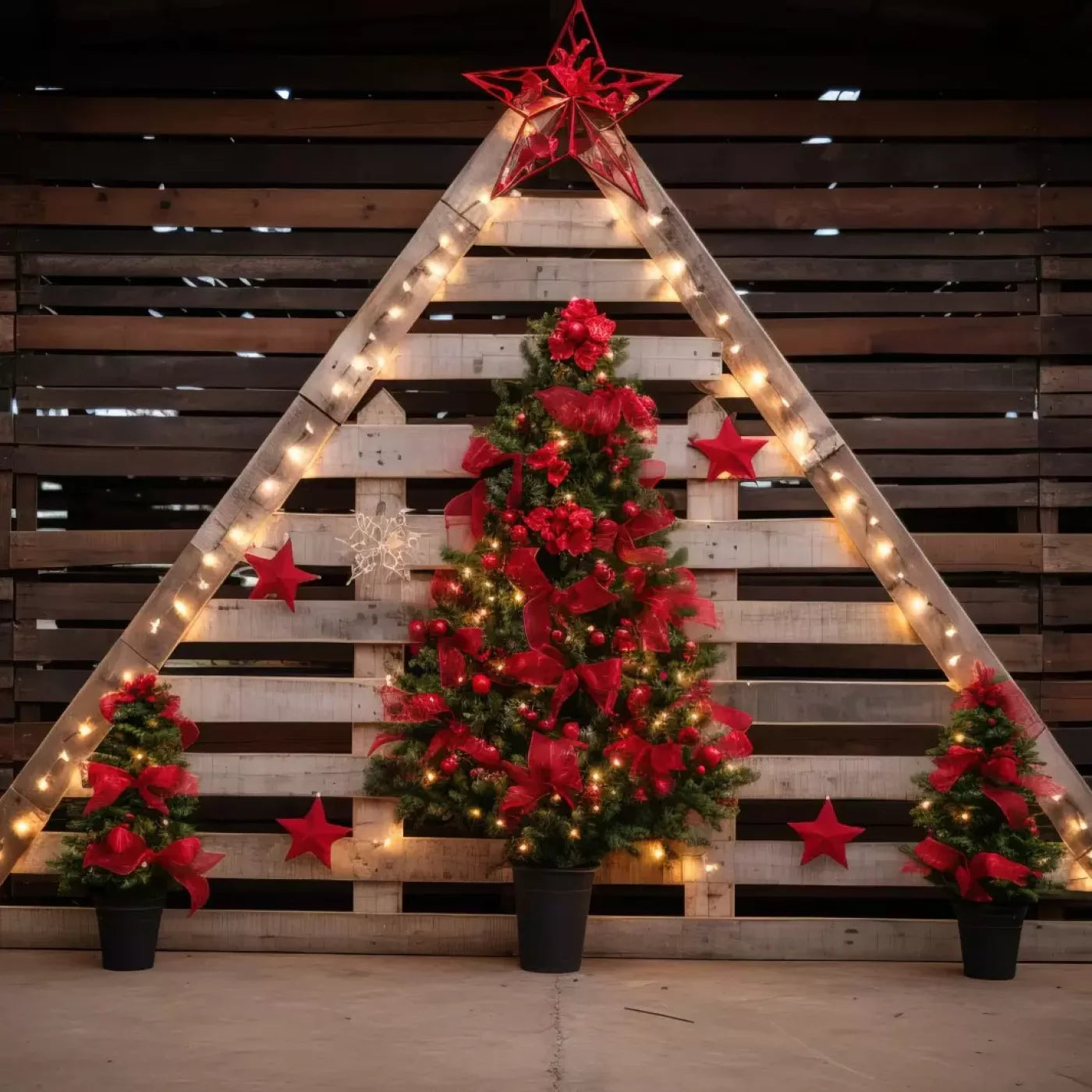Christmas Pallet 10’X10’ Ultracloth (120 X Inch) Backdrop