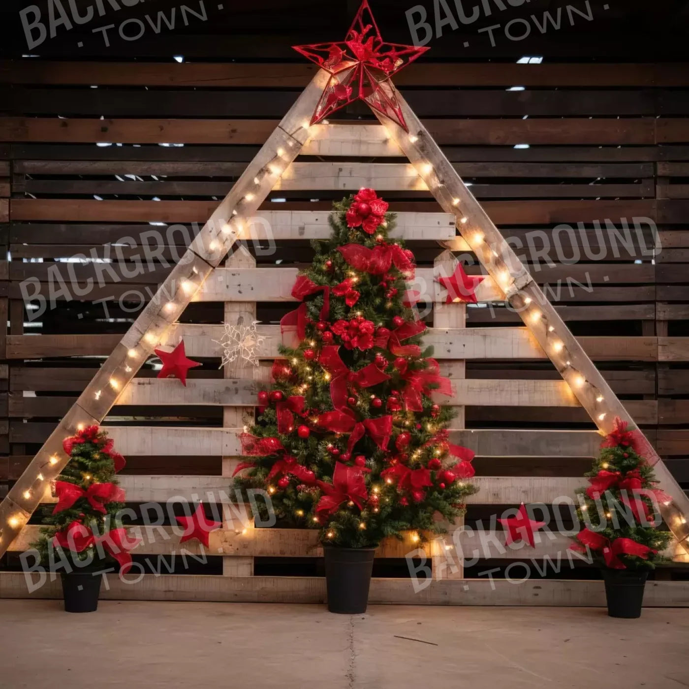 Christmas Pallet 10’X10’ Ultracloth (120 X Inch) Backdrop