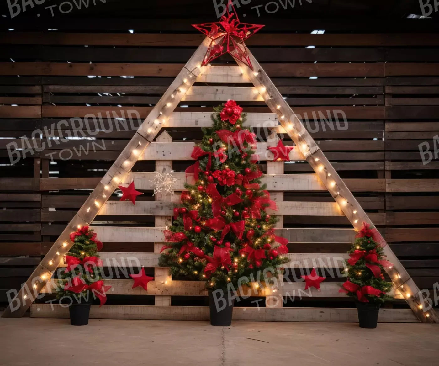 Christmas Pallet 12’X10’ Ultracloth (144 X 120 Inch) Backdrop