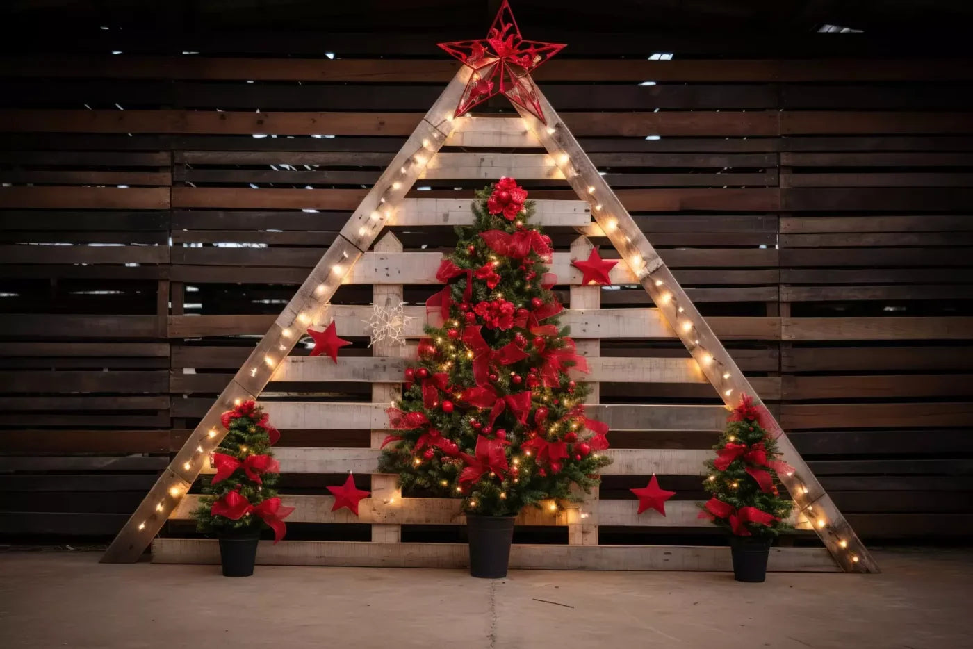 Christmas Pallet 12’X8’ Ultracloth (144 X 96 Inch) Backdrop