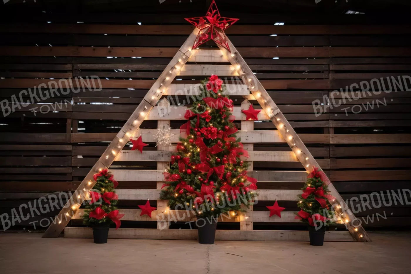 Christmas Pallet 12’X8’ Ultracloth (144 X 96 Inch) Backdrop