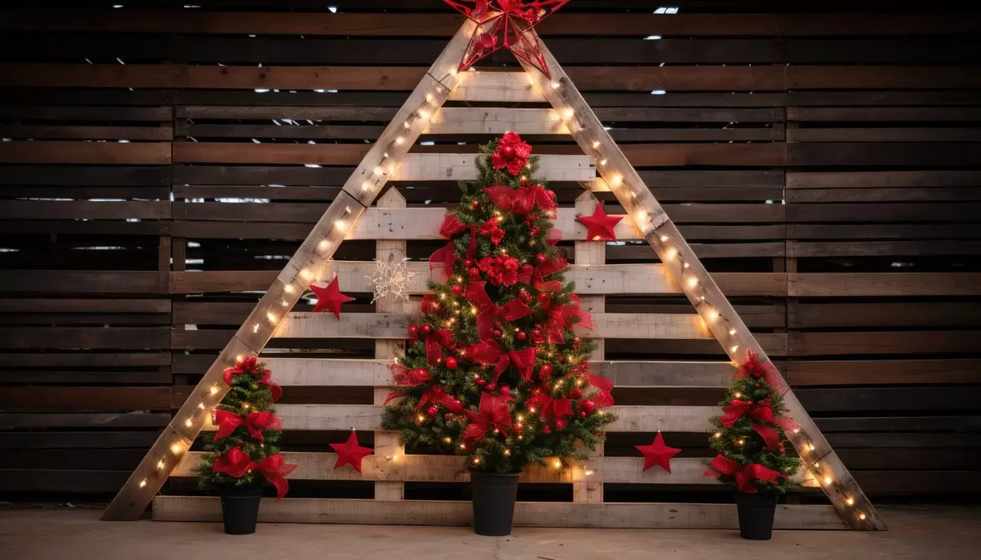 Christmas Pallet 14’X8’ Ultracloth (168 X 96 Inch) Backdrop