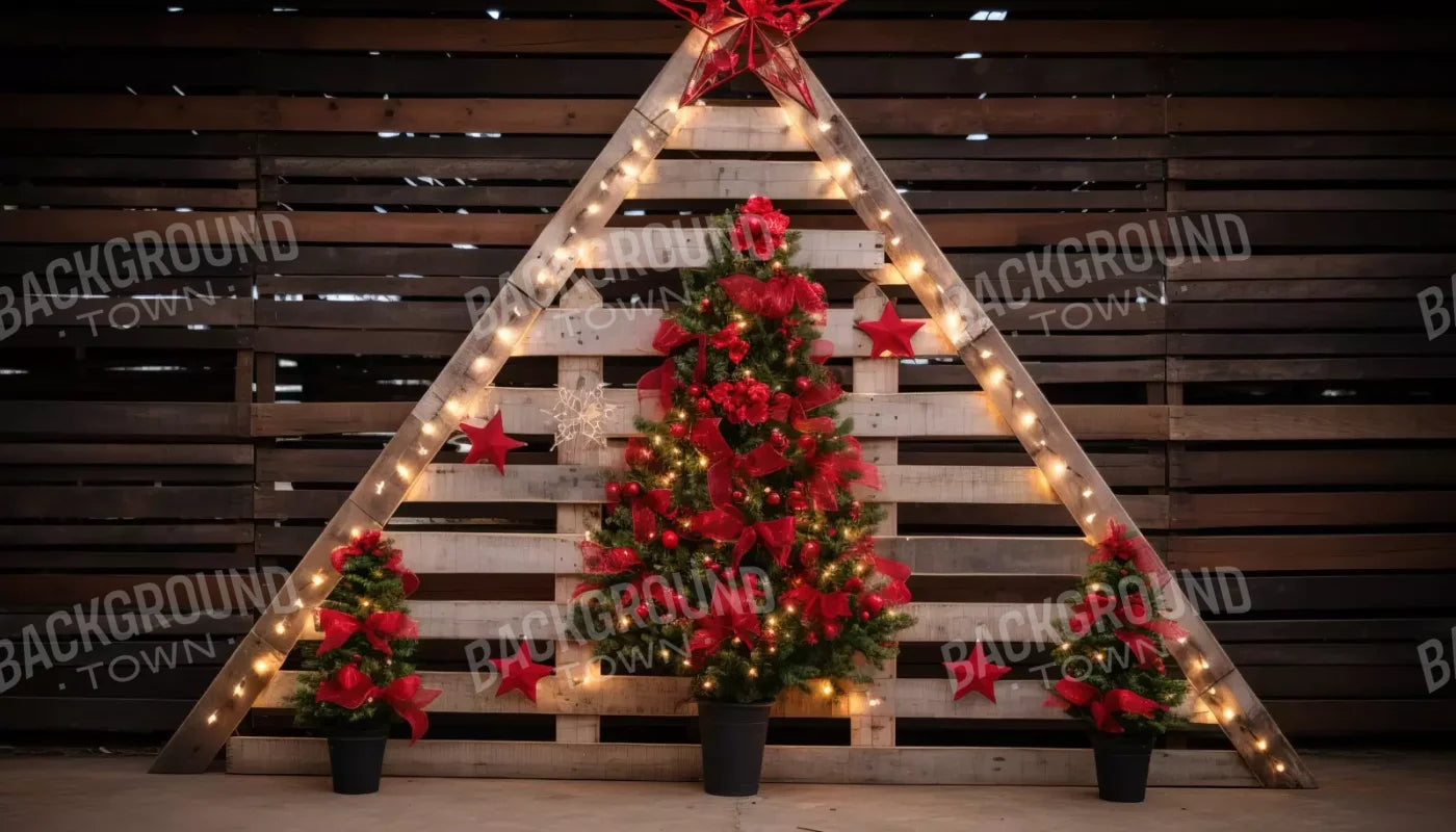 Christmas Pallet 14’X8’ Ultracloth (168 X 96 Inch) Backdrop