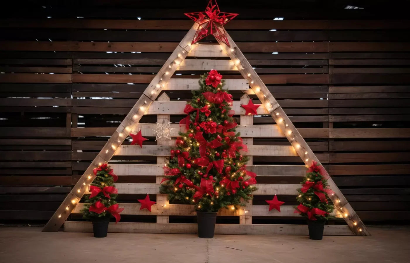 Christmas Pallet 14’X9’ Ultracloth (168 X 108 Inch) Backdrop