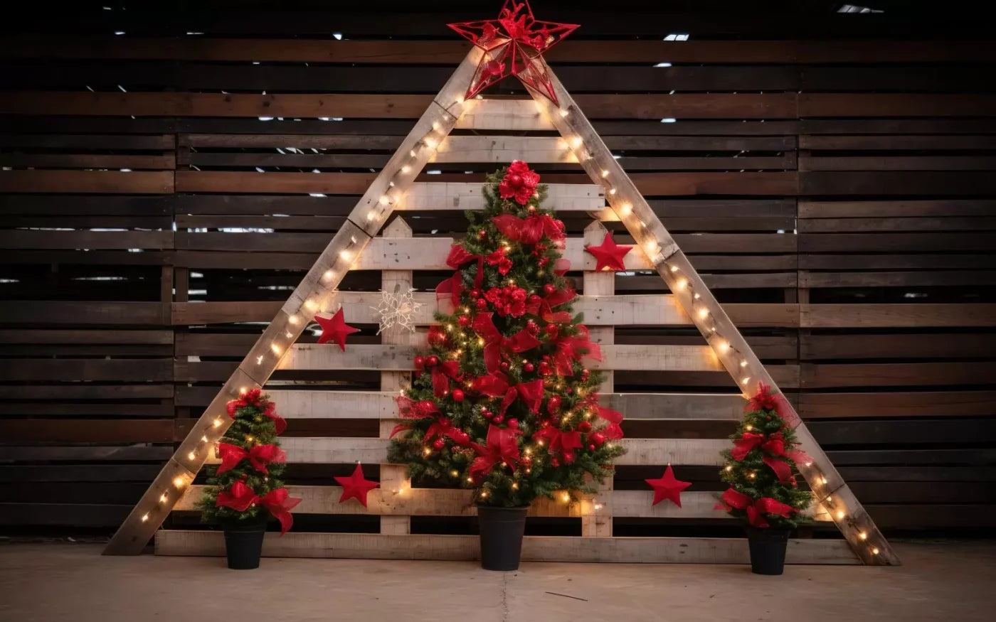 Christmas Pallet 16’X10’ Ultracloth (192 X 120 Inch) Backdrop