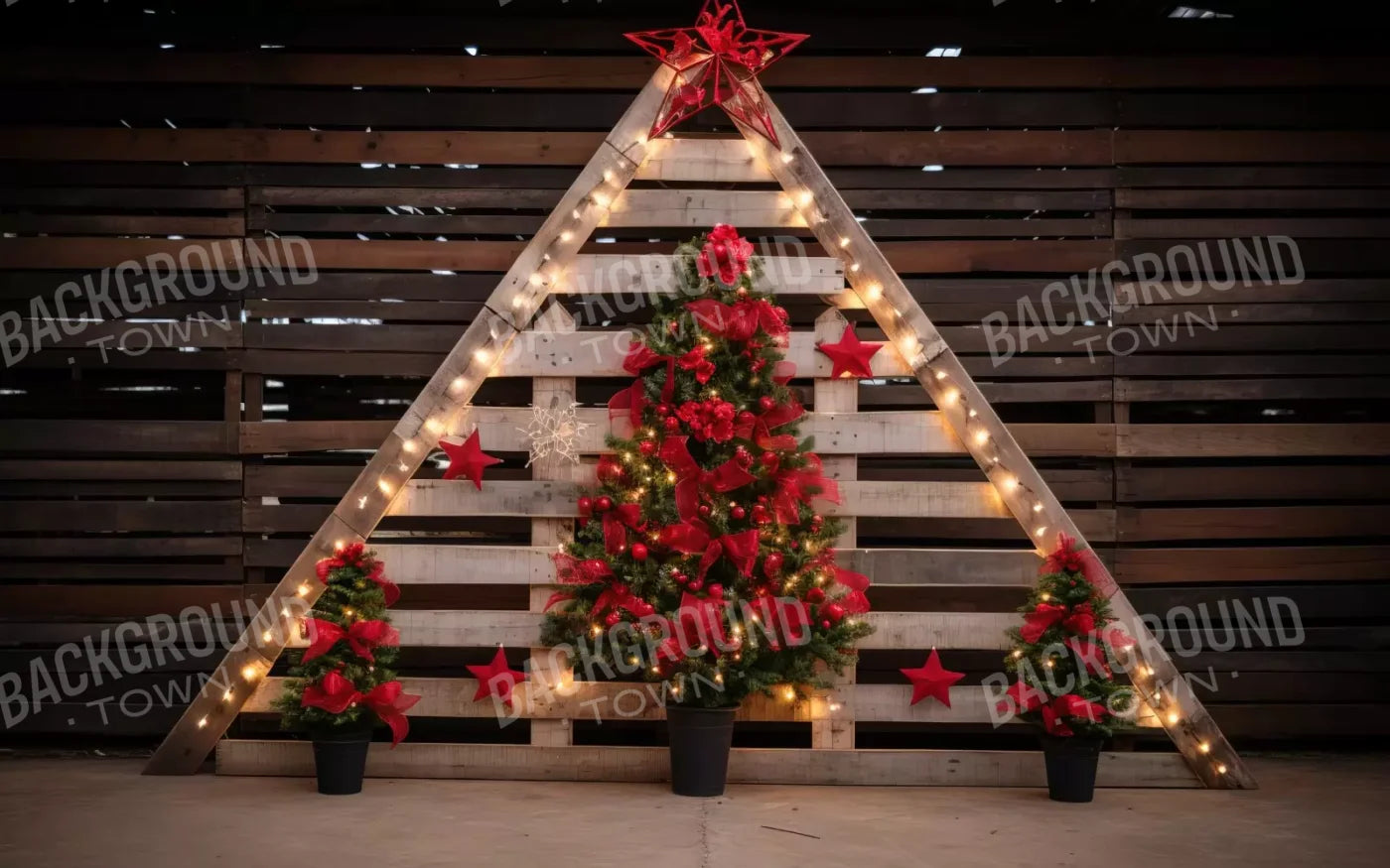 Christmas Pallet 16’X10’ Ultracloth (192 X 120 Inch) Backdrop