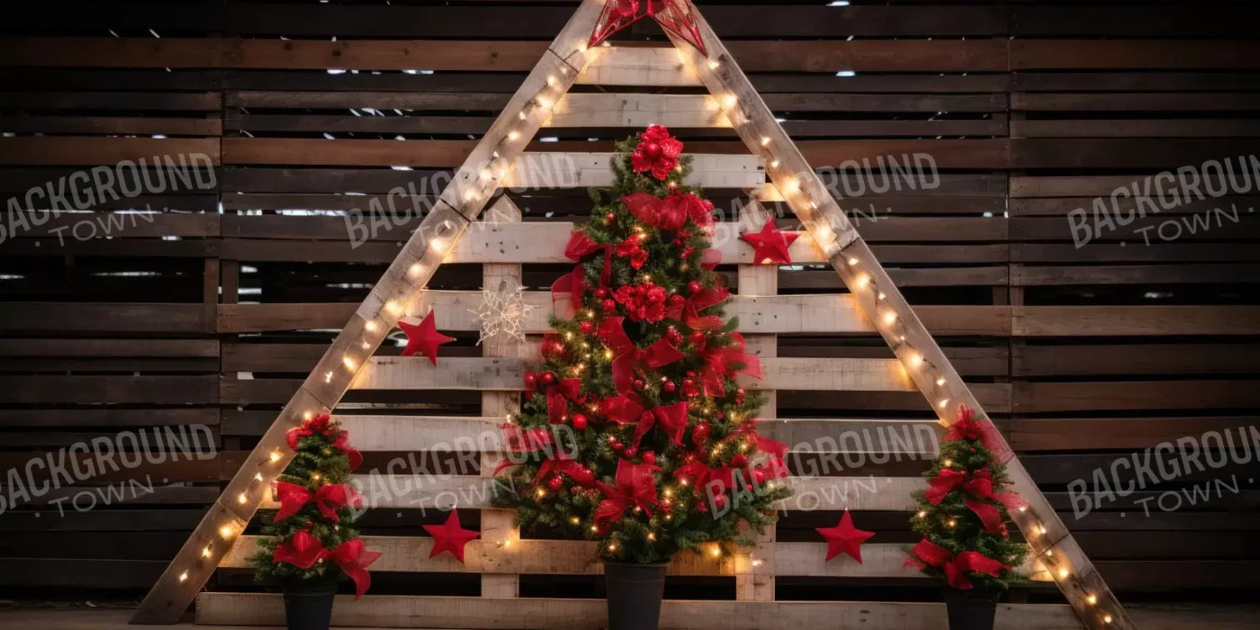 Christmas Pallet 16’X8’ Ultracloth (192 X 96 Inch) Backdrop