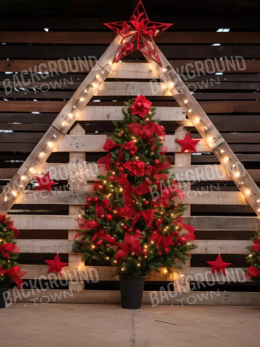 Christmas Pallet 5’X6’8 Fleece (60 X 80 Inch) Backdrop