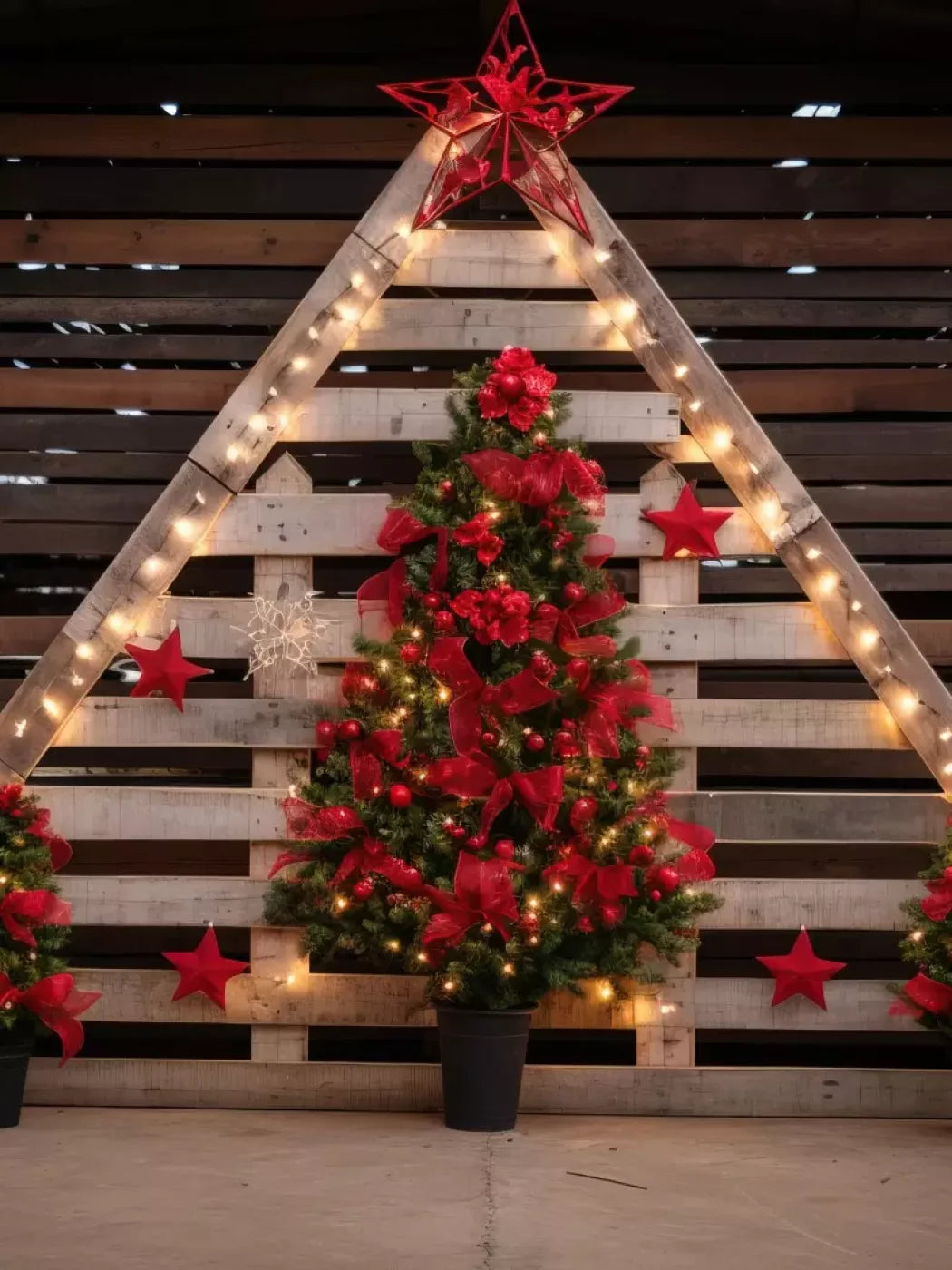 Christmas Pallet 6’X8’ Fleece (72 X 96 Inch) Backdrop