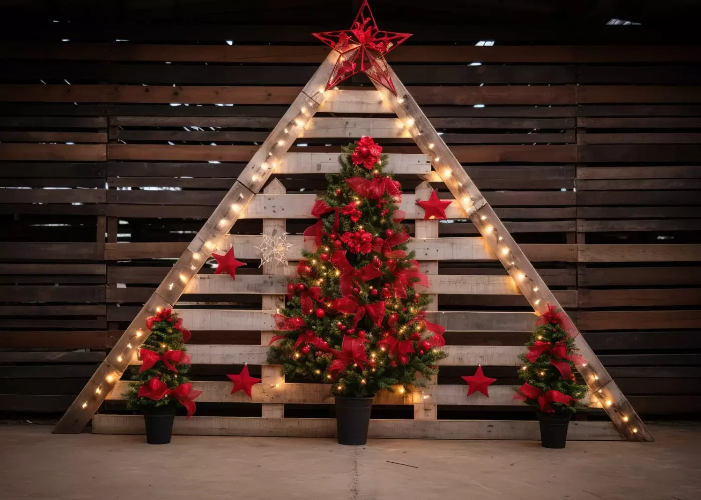 Christmas Pallet 7’X5’ Ultracloth (84 X 60 Inch) Backdrop