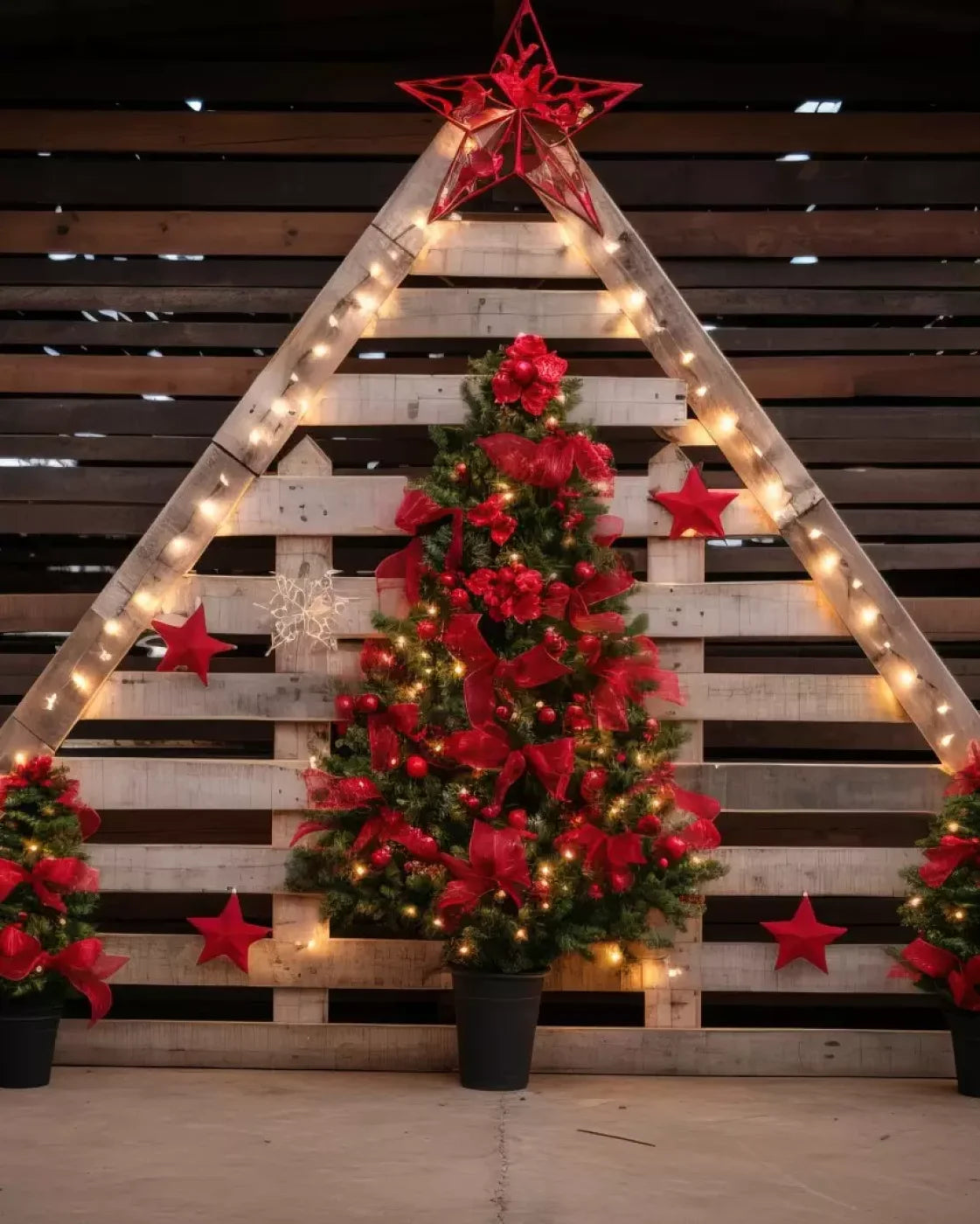 Christmas Pallet 8’X10’ Fleece (96 X 120 Inch) Backdrop