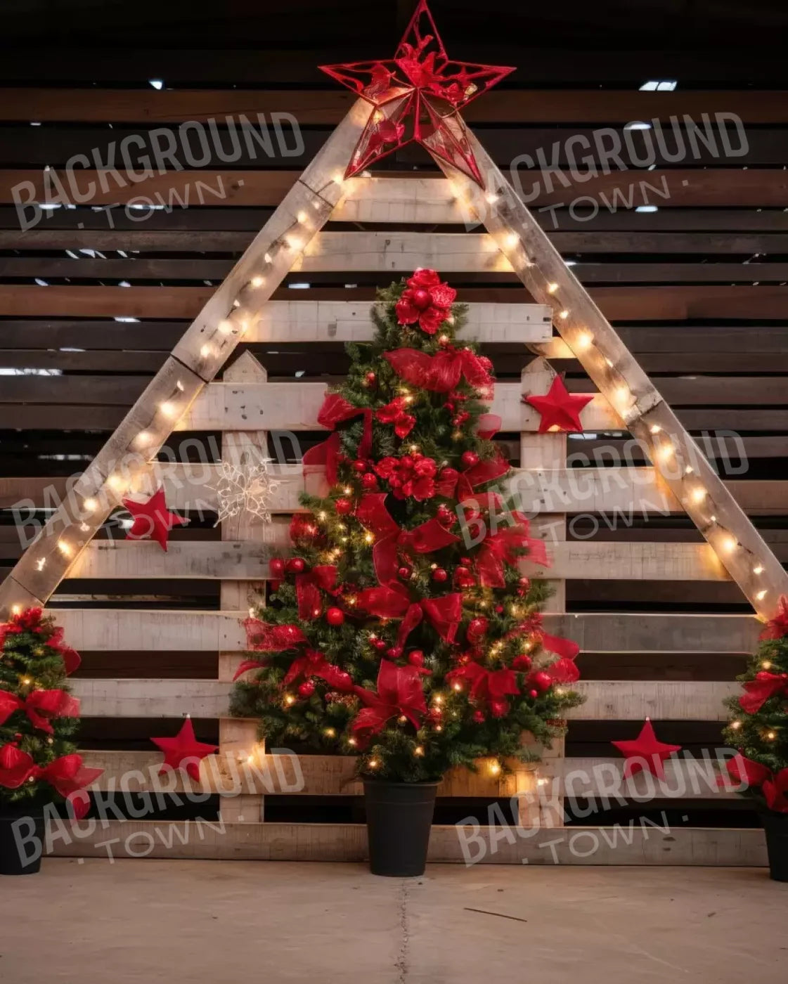 Christmas Pallet 8’X10’ Fleece (96 X 120 Inch) Backdrop