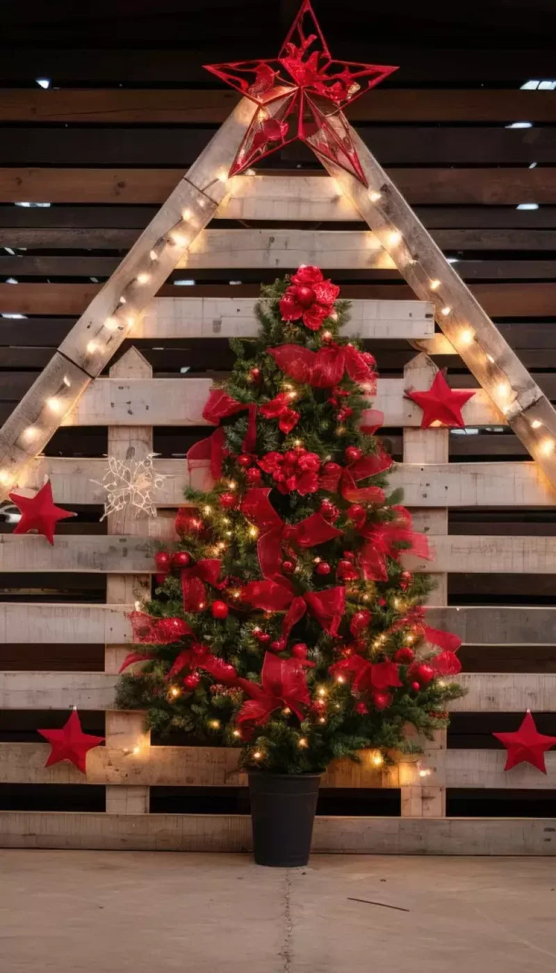 Christmas Pallet 8’X14’ Ultracloth (96 X 168 Inch) Backdrop