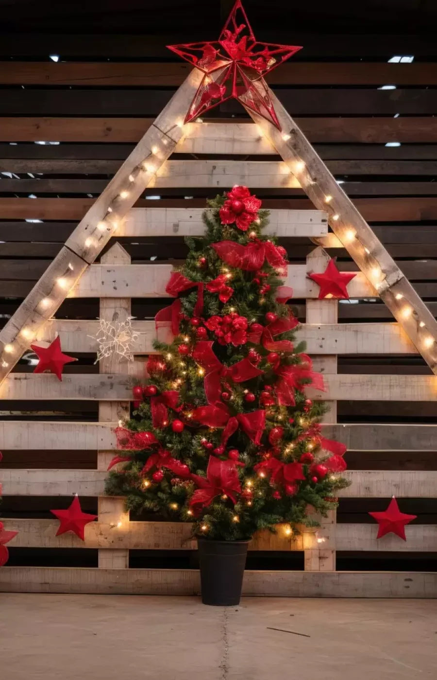 Christmas Pallet 9’X14’ Ultracloth (108 X 168 Inch) Backdrop