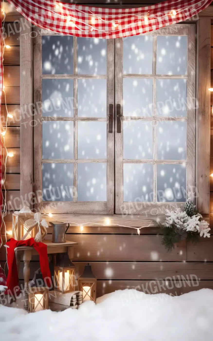 Rustic Snowy Christmas Ii 10’X16’ Ultracloth (120 X 192 Inch) Backdrop