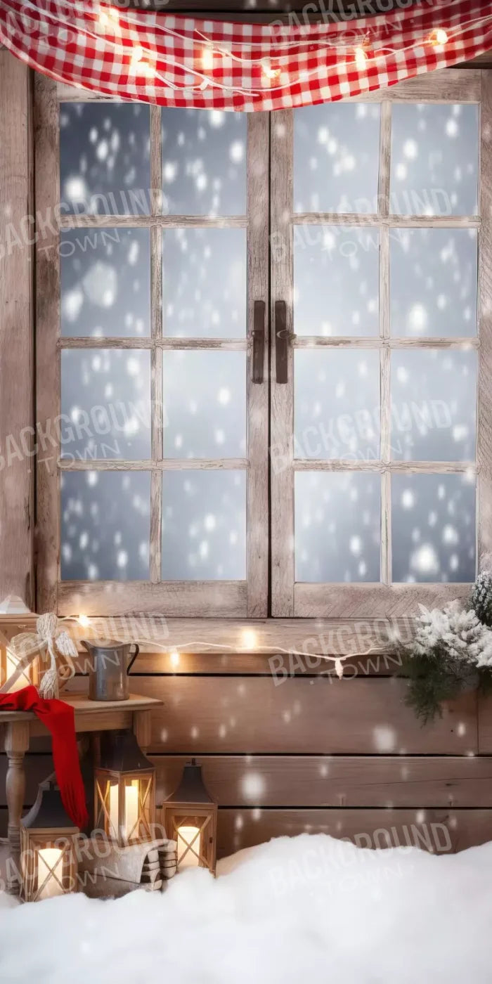 Rustic Snowy Christmas Ii 10’X20’ Ultracloth (120 X 240 Inch) Backdrop