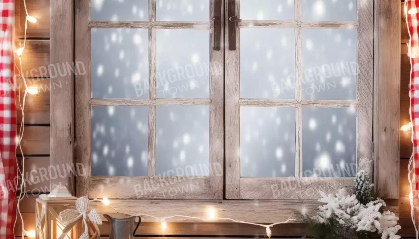 Rustic Snowy Christmas Ii 14’X8’ Ultracloth (168 X 96 Inch) Backdrop