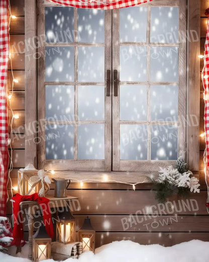 Rustic Snowy Christmas Ii 8’X10’ Fleece (96 X 120 Inch) Backdrop