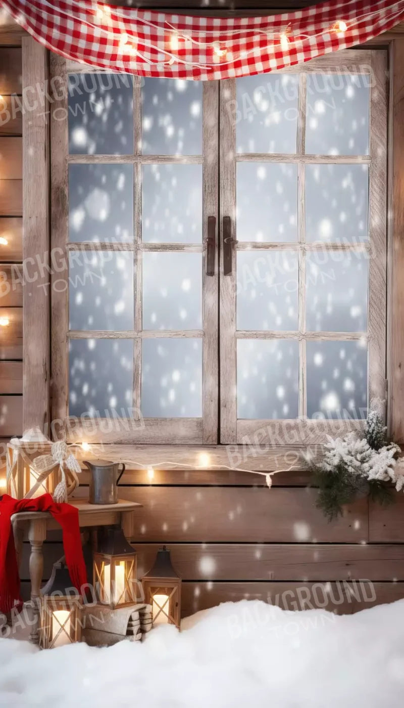 Rustic Snowy Christmas Ii 8’X14’ Ultracloth (96 X 168 Inch) Backdrop